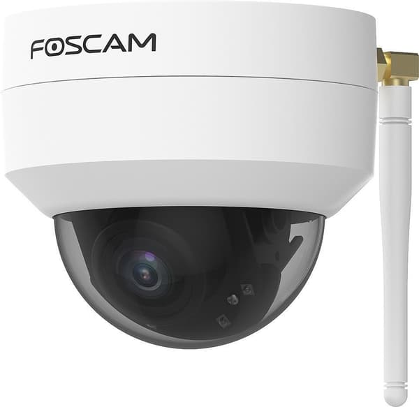 FOSCAM D4Z 4 MP kaksikaistainen WLAN PTZ dome -valvontakamera 4x optisella zoomilla, sis. 64 Gt SD-kortti, säänkestävä IP66 ja ilkivallankestävä IK10,