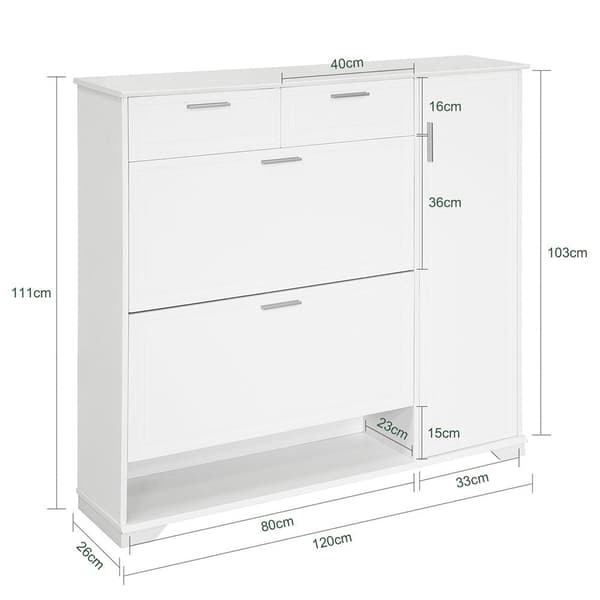 SoBuy Kenkähylly Kenkäkaappi Eteisen kaappi FSR104-W