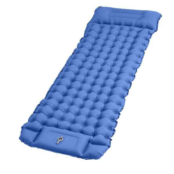 Lollanda Air madras med fodpumpe 200×70×10 cm – oppusteligt liggeunderlag til camping, bil og rejse