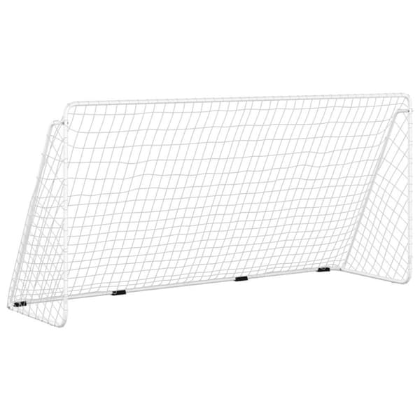 vidaXL Fotbollsmål med nät vit 366x122x182 cm stål vidaXL Fotbollsmål med nät vit 366x122x182 cm stål
