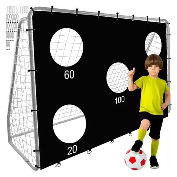 Fotbollsmål i Metall med Prickskytteduk - 240x170cm