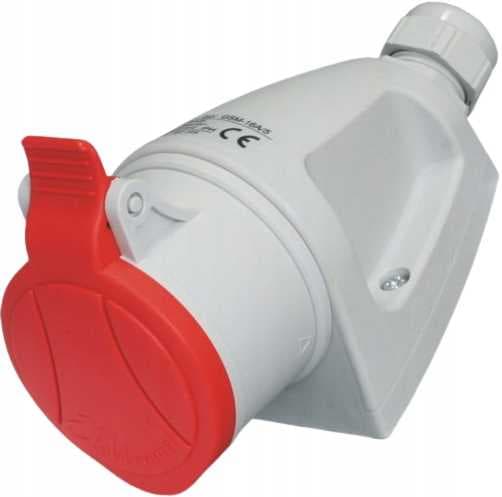 Fast stikkontakt med choke. 16A 400V 5P IP44 GSM 16/5