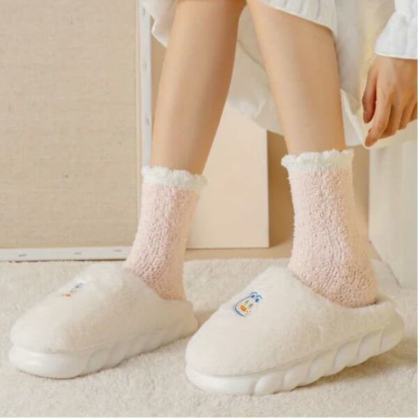 Lurviga Raggsockor – Plysch Varm Fleece Rosa