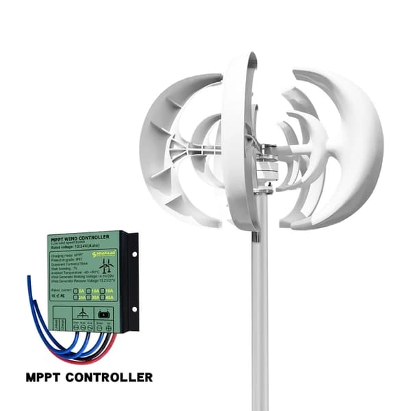Vertikale vindmøller, 3000W effektudgang, dagligt 6kwh solcellesystem, 48V, Med gratis controller, 3000W