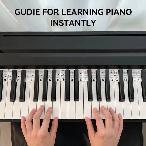 INF Avtagbara piano och keyboard etiketter 61 tangenter Flerfärgad Vit