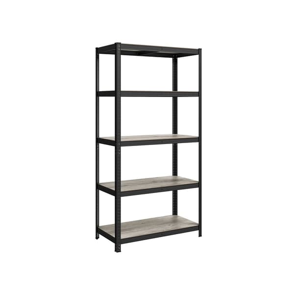 Rootz justerbar stående hylla - Organiseringsställ - Förvaringsenhet - Stål- och MDF-konstruktion - 50 cm x 100 cm x 200 cm - Greige Svart