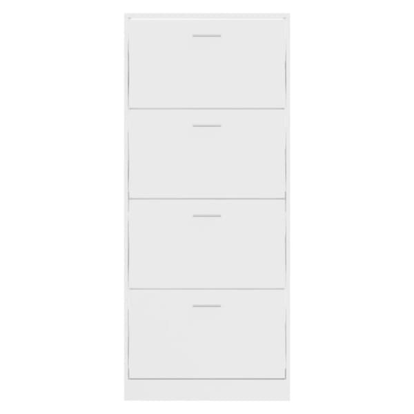 vidaXL Skoskåp vit högglans 63x24x147 cm konstruerat trä