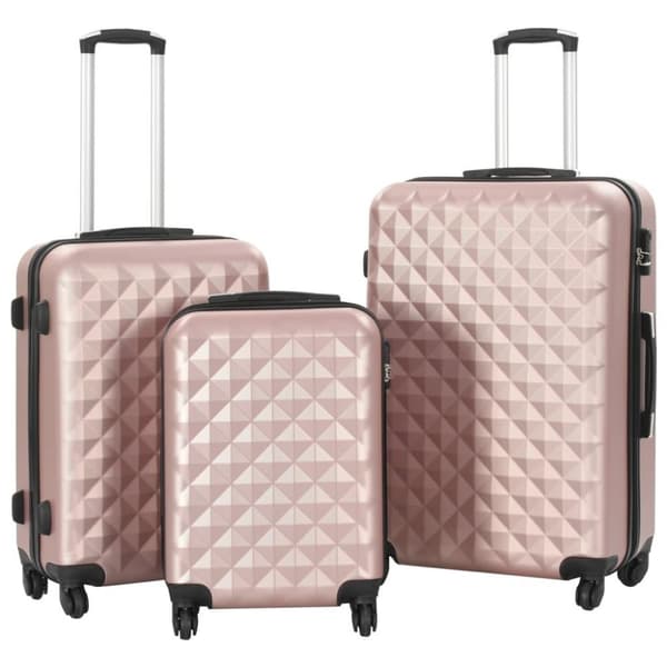 vidaXL Hardplast trillekoffert sett 3 stk rose gull ABS vidaXL Hardplast trillekoffert sett 3 stk rose gull ABS
