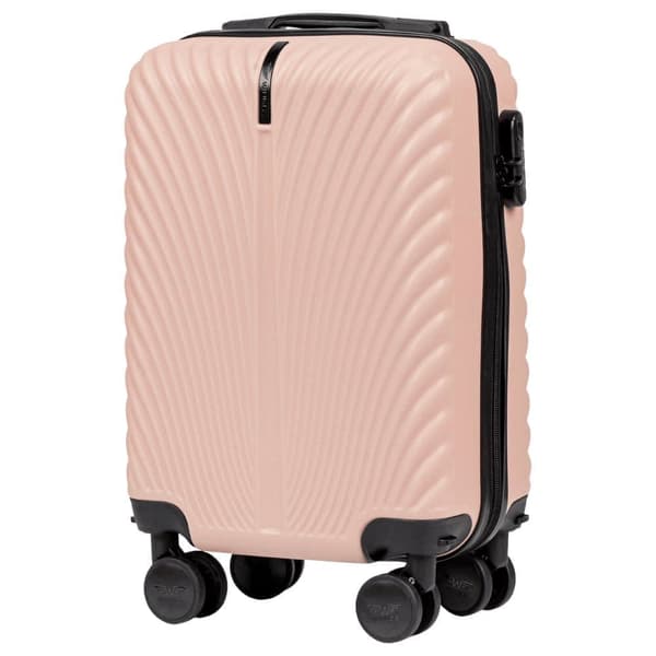 WINGS SWAN 18" Lille Kabinekuffert - Rosa - 4 Hjul - ABS+ Materiale