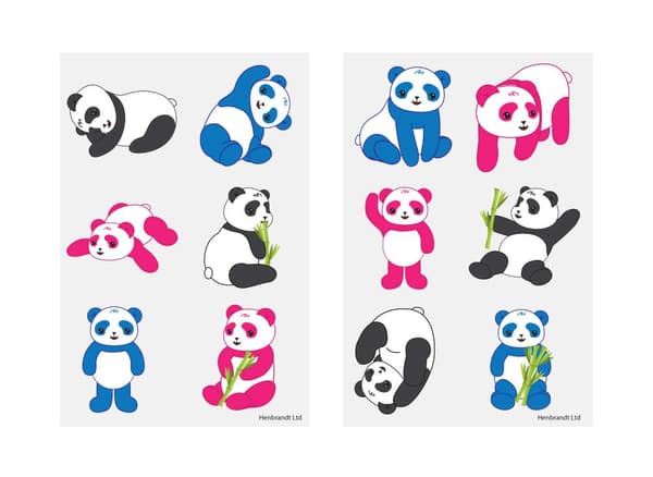 Midlertidige tatoveringer til børn – Panda 60 stk