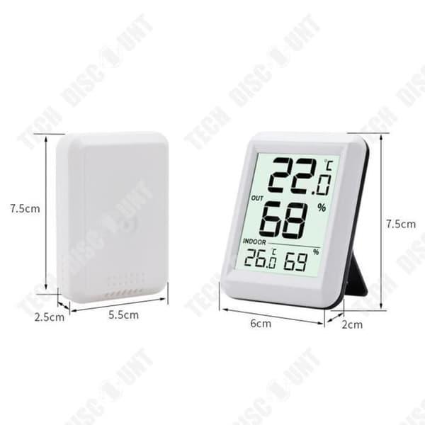 TD® termohygrometer 1*huvudenhet 3*sekundär enhet Stöd och upphängning Realtid övervakning Termometer
