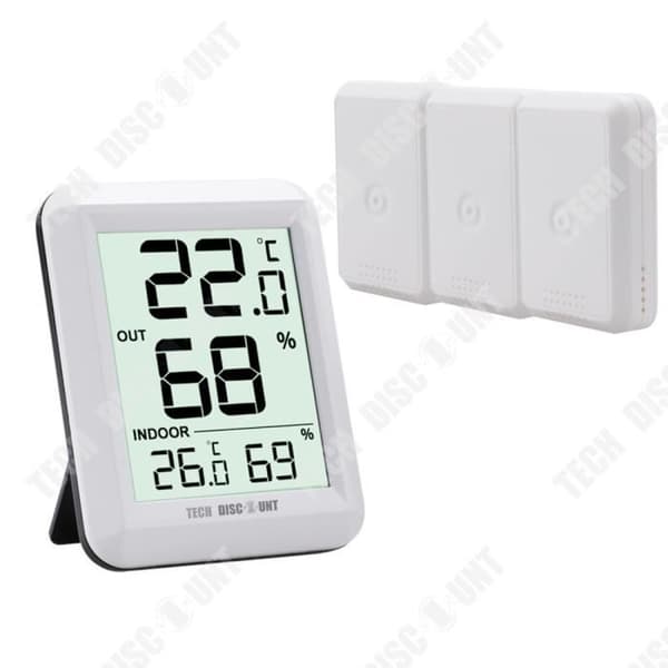 TD® termohygrometer 1*huvudenhet 3*sekundär enhet Stöd och upphängning Realtid övervakning Termometer