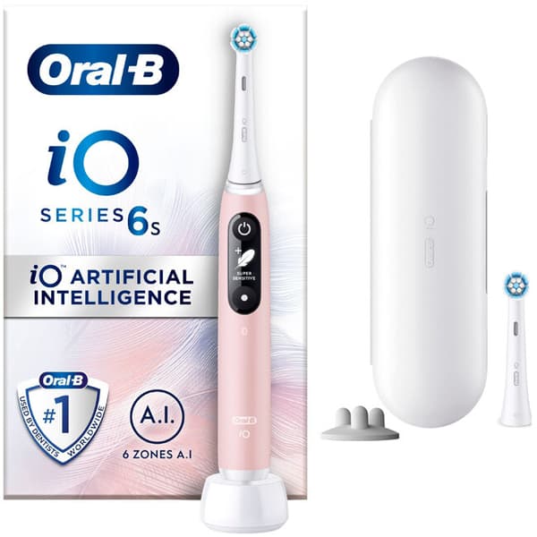 Oral-B iO 6S Voksen Vibrerende tandbørste Lyserød, Hvid