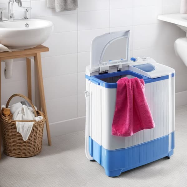 Liten tvättmaskin 4,5 kg med centrifug - vit
