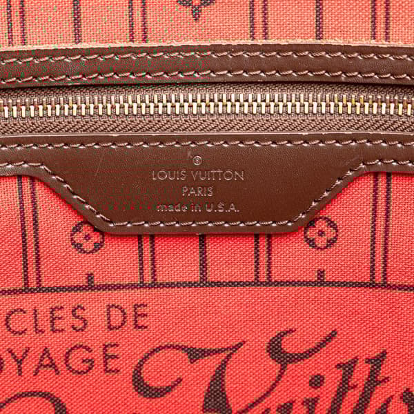 Pre-owned Louis Vuitton Damier Ebene Neverfull MM Brown