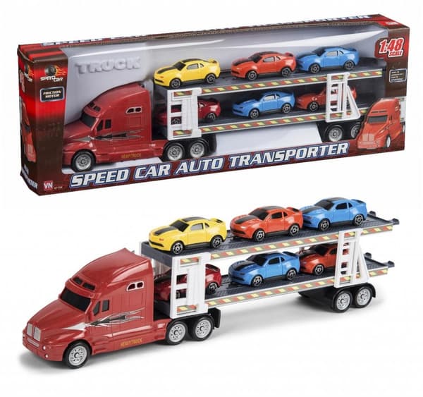 Leksaksbilar Cars Bilar Bil Transport Auto Lastbil Truck Trailer 40cm
