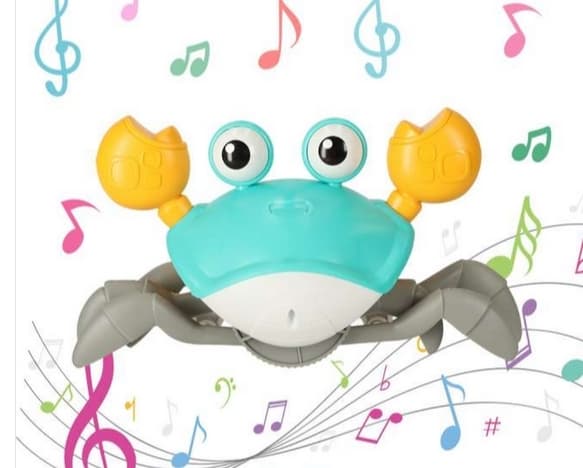 Interaktiv Crab Crawler Baby Crab Music Toy, elektronisk lys opp Crawling Toy
