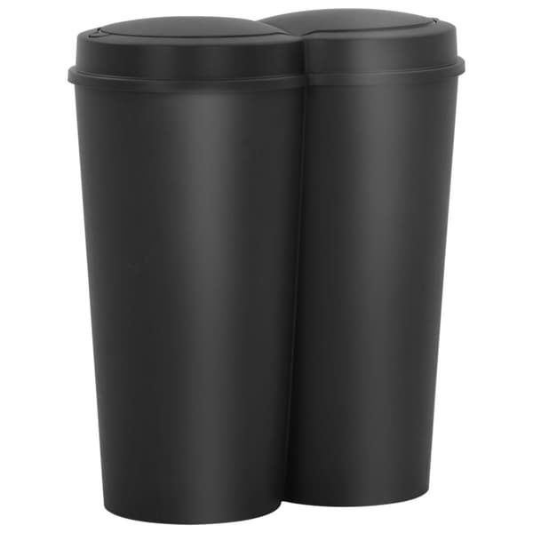 vidaXL dobbelt affaldsspand 50 l sort -  Affaldsspande & papirkurve
