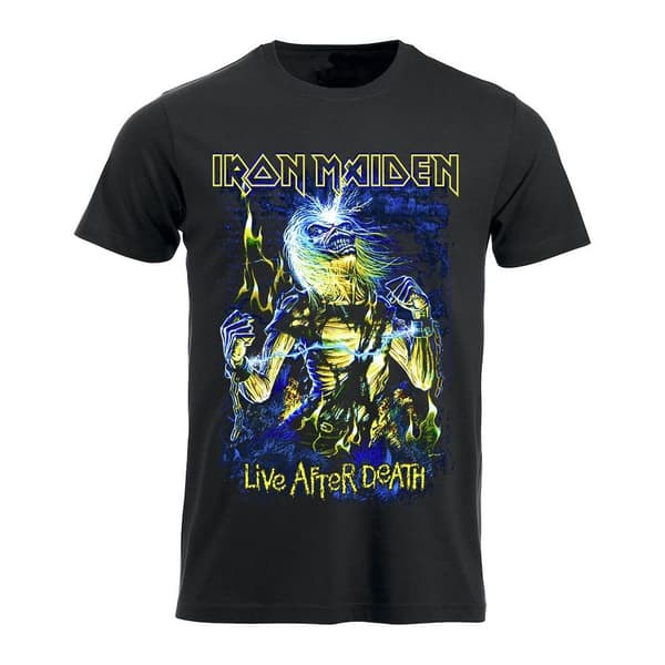 Iron Maiden Live After Death  T-Paita Musta Large