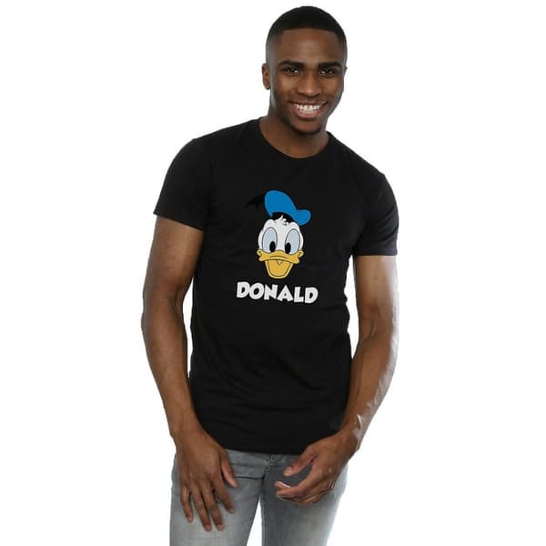 Disney Mens Donald Duck Face Cotton T-Shirt