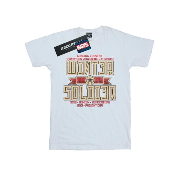 Marvel Boys Winter Soldier Trigger Badge T-Shirt White 3-4 Years