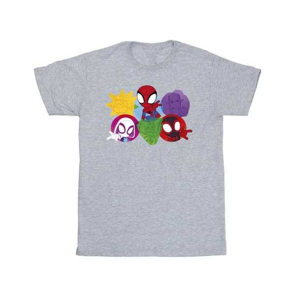 Marvel Boys Spidey And His Amazing Friends Faces T-Shirt Sports Grey 3-4 Years