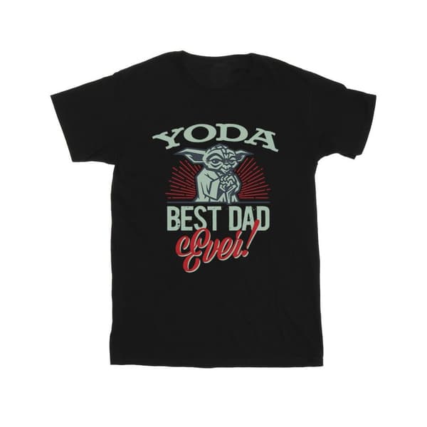 Star Wars Mens Mandalorian Yoda Dad T-Shirt Black XL