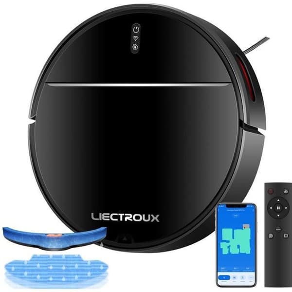 LIECTROUX M7S PRO - Ansluten robotdammsugare - 3000 Pa - Kartnavigering - Autonomi 120 min - 4400mAh batteri LIECTROUX M7S PRO - Ansluten robotdammsugare - 3000 Pa - Kartnavigering - Autonomi 120 min - 4400mAh batteri