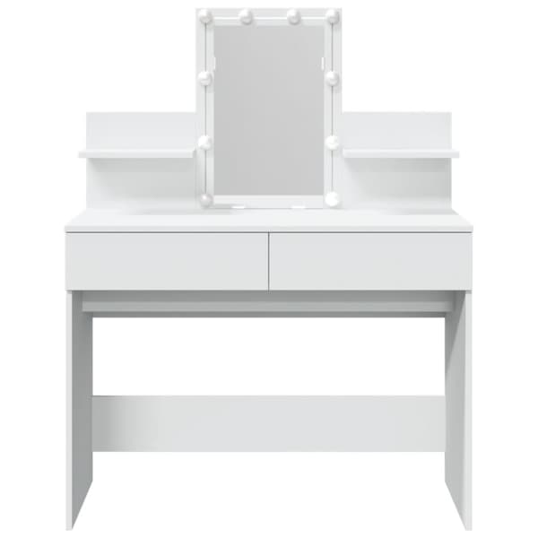 vidaXL makeupbord med LED-lys 100x40x130 cm hvid