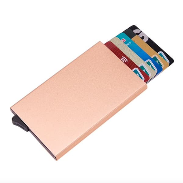 Pop-up kortholder - aluminiumskasse - (RFID-sikker)