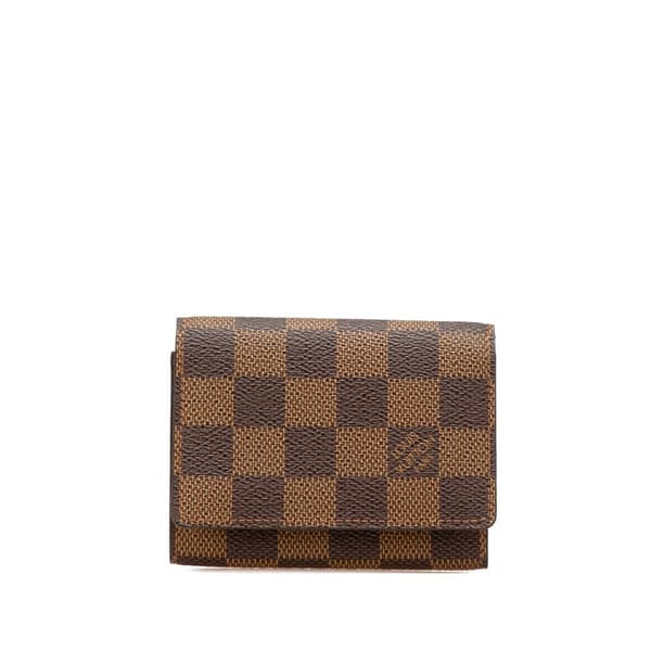 Pre-owned Louis Vuitton Damier Ebene Business Card Holder Brown