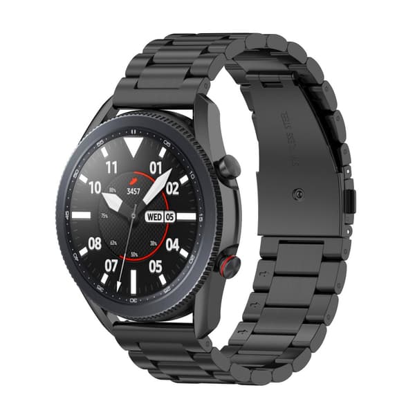 INF Klokkereim 22 mm Huawei Watch GT / Magic / TicWatch Pro rustfritt stål Sort