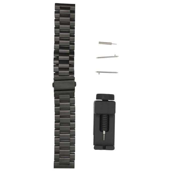 INF Klokkereim 22 mm Huawei Watch GT / Magic / TicWatch Pro rustfritt stål Sort