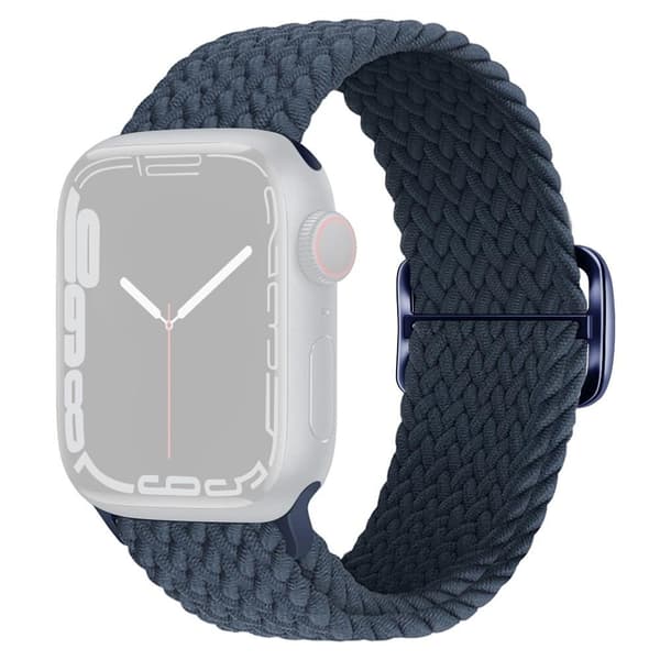 SKALO Flätat tygarmband Apple Watch Series 4-6 40mm Mörkblå SKALO Flätat tygarmband Apple Watch Series 4-6 40mm Mörkblå