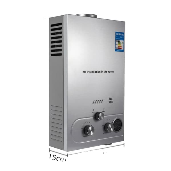Øjeblikkelig gasvandvarmer, 8L-18L kapacitet, 12KW-36KW effekt,10L 20KW 18L 36KW