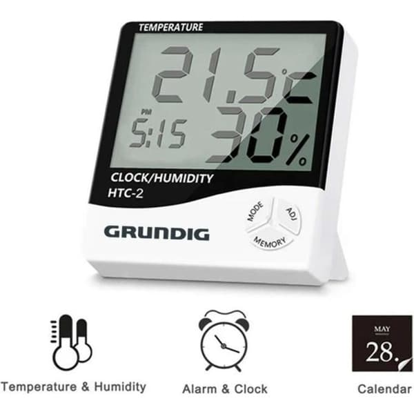 Väderstation digital klocka med kalender och timer för temperatur och luftfuktighet