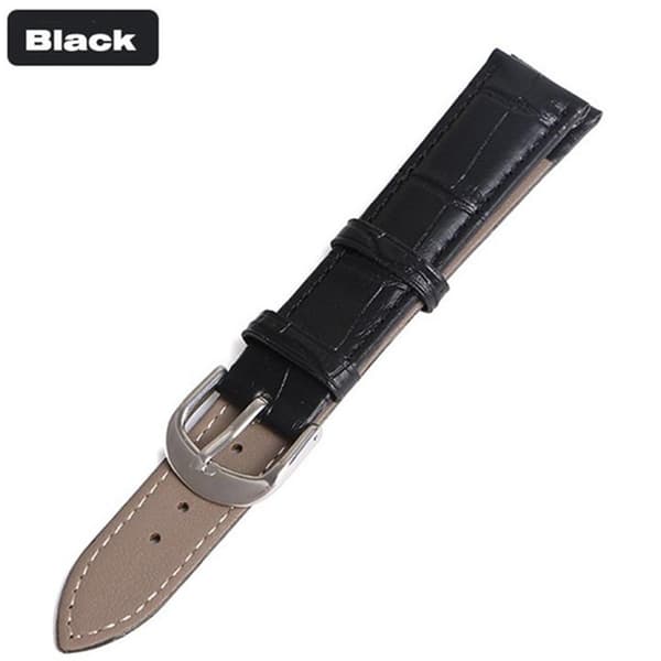 Stilsäkert Vintage-Design Klockarmband i PU-Läder Svart Svart, 14mm